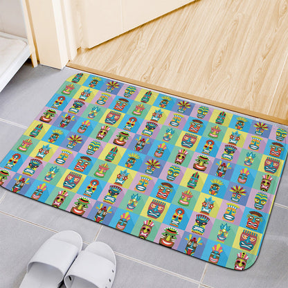 Colorful Tiki Pattern Print Indoor Door Mat
