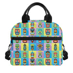 Colorful Tiki Pattern Print Insulated Lunch Bag