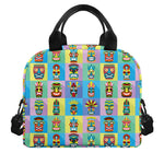 Colorful Tiki Pattern Print Insulated Lunch Bag