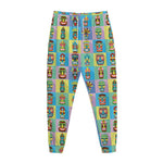 Colorful Tiki Pattern Print Jogger Pants