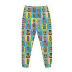 Colorful Tiki Pattern Print Jogger Pants