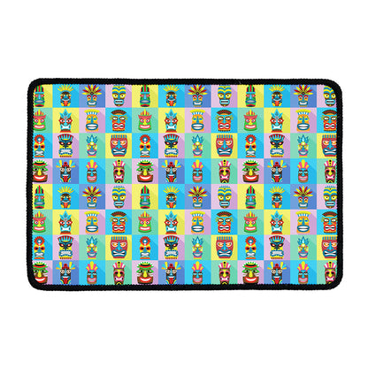 Colorful Tiki Pattern Print Kitchen Mat