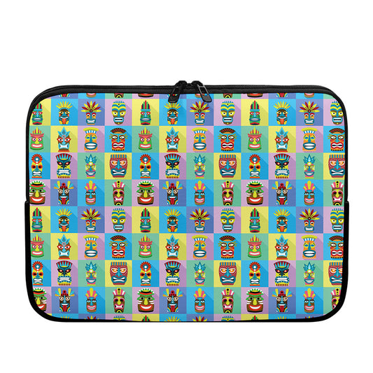 Colorful Tiki Pattern Print Laptop Sleeve