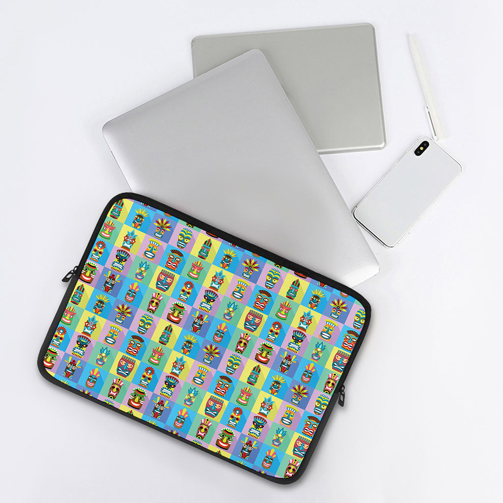 Colorful Tiki Pattern Print Laptop Sleeve