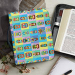 Colorful Tiki Pattern Print Leather Bible Cover
