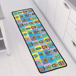 Colorful Tiki Pattern Print Long Kitchen Mat