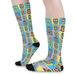 Colorful Tiki Pattern Print Long Socks