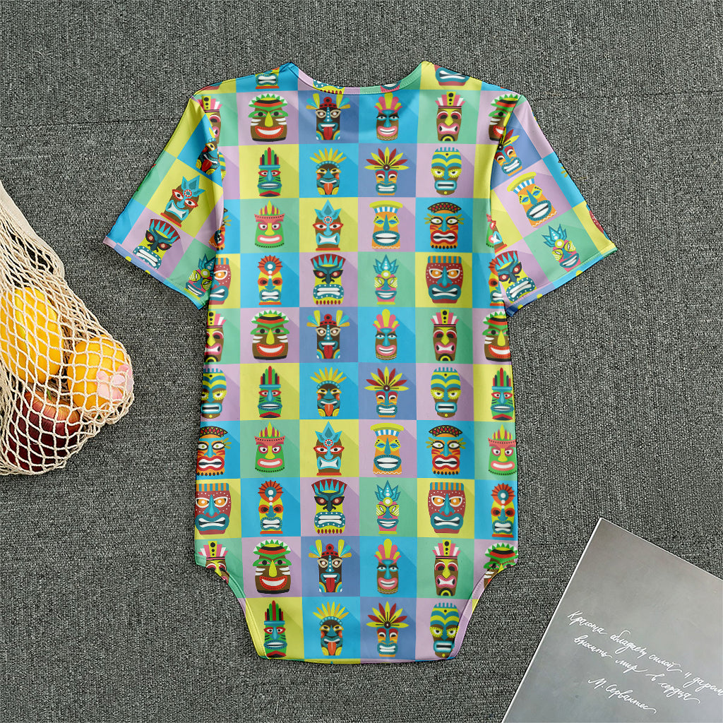 Colorful Tiki Pattern Print Men's Bodysuit