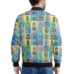 Colorful Tiki Pattern Print Men's Bomber Jacket