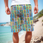Colorful Tiki Pattern Print Men's Cargo Shorts