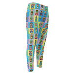 Colorful Tiki Pattern Print Men's Compression Pants