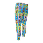 Colorful Tiki Pattern Print Men's Compression Pants