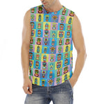 Colorful Tiki Pattern Print Men's Fitness Tank Top