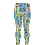 Colorful Tiki Pattern Print Men's leggings