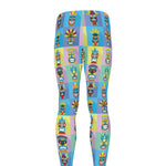 Colorful Tiki Pattern Print Men's leggings