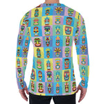 Colorful Tiki Pattern Print Men's Long Sleeve T-Shirt