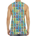 Colorful Tiki Pattern Print Men's Muscle Tank Top