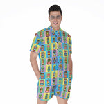 Colorful Tiki Pattern Print Men's Rompers