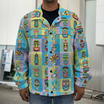 Colorful Tiki Pattern Print Men's Shirt Jacket