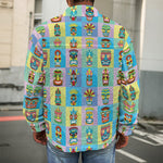 Colorful Tiki Pattern Print Men's Shirt Jacket