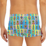 Colorful Tiki Pattern Print Men's Short Boxer Briefs