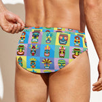 Colorful Tiki Pattern Print Men's Swim Briefs