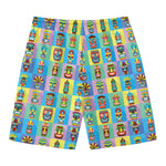 Colorful Tiki Pattern Print Men's Swim Trunks