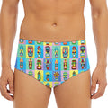 Colorful Tiki Pattern Print Men's Triangle Swim Briefs