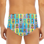 Colorful Tiki Pattern Print Men's Triangle Swim Briefs