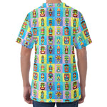 Colorful Tiki Pattern Print Men's Velvet T-Shirt