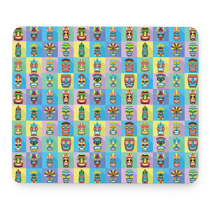 Colorful Tiki Pattern Print Mouse Pad