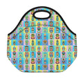 Colorful Tiki Pattern Print Neoprene Lunch Bag