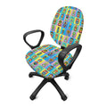 Colorful Tiki Pattern Print Office Chair Cover