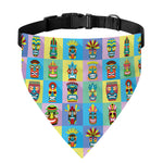 Colorful Tiki Pattern Print Over The Collar Dog Bandana