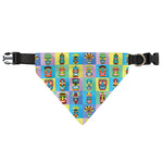 Colorful Tiki Pattern Print Over The Collar Dog Bandana