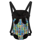 Colorful Tiki Pattern Print Pet Carrier Backpack
