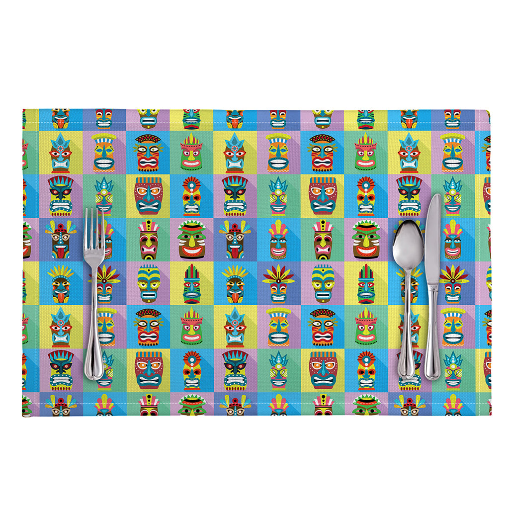 Colorful Tiki Pattern Print Placemat