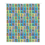 Colorful Tiki Pattern Print Polyester Shower Curtain