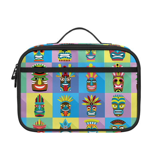 Colorful Tiki Pattern Print Portable Lunch Bag