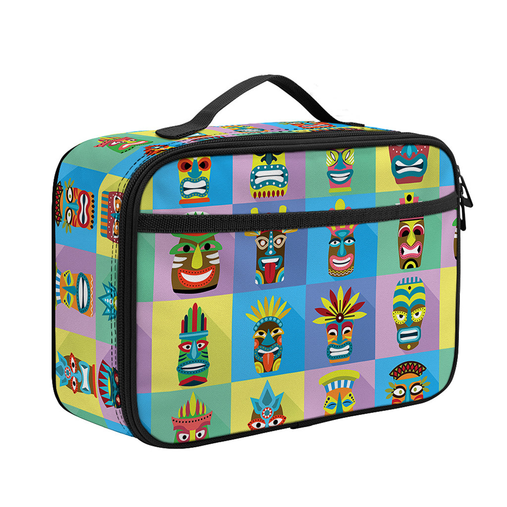 Colorful Tiki Pattern Print Portable Lunch Bag
