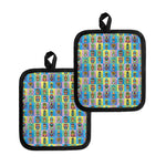 Colorful Tiki Pattern Print Pot Holders