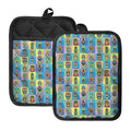 Colorful Tiki Pattern Print Pot Holders With Pocket