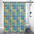 Colorful Tiki Pattern Print Premium Shower Curtain