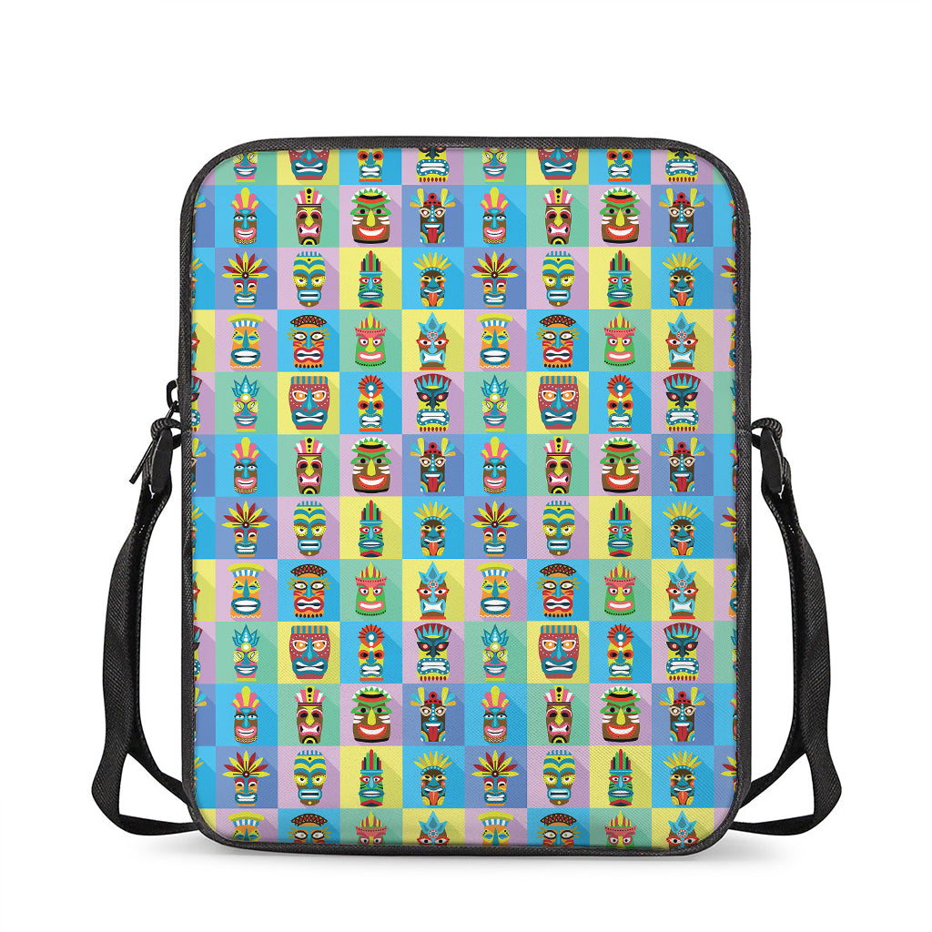 Colorful Tiki Pattern Print Rectangular Crossbody Bag