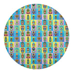 Colorful Tiki Pattern Print Round Blanket