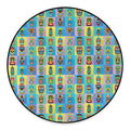 Colorful Tiki Pattern Print Round Floor Mat