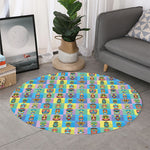 Colorful Tiki Pattern Print Round Rug