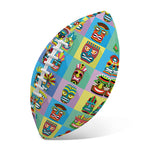 Colorful Tiki Pattern Print Rugby Ball