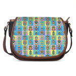 Colorful Tiki Pattern Print Saddle Bag