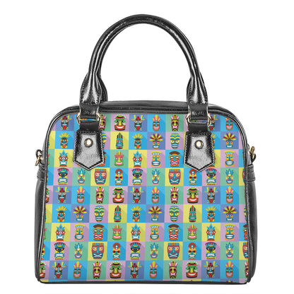 Colorful Tiki Pattern Print Shoulder Handbag